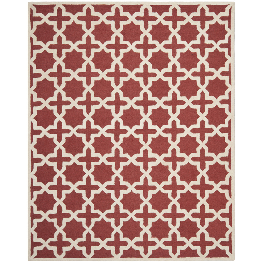 Safavieh Cambridge 8 ft x 10 ft Rectangular Orange Geometric Wool Area Rug