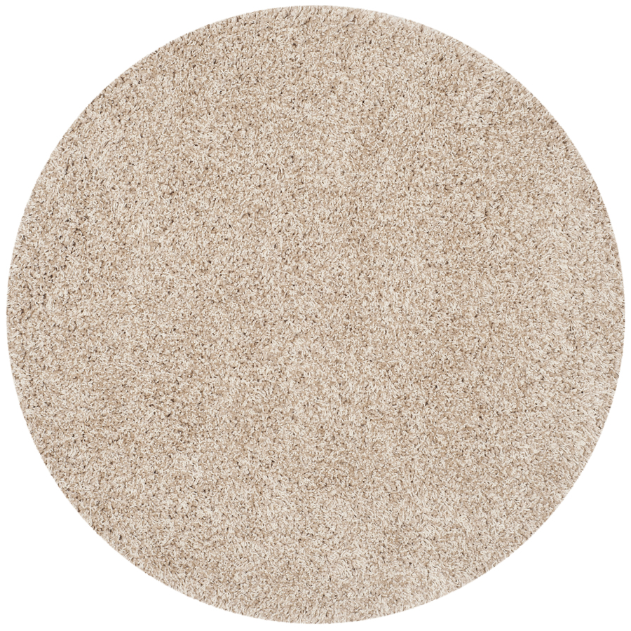 Safavieh California Shag 6 ft 7 in x 6 ft 7 in Round Cream Solid Area Rug