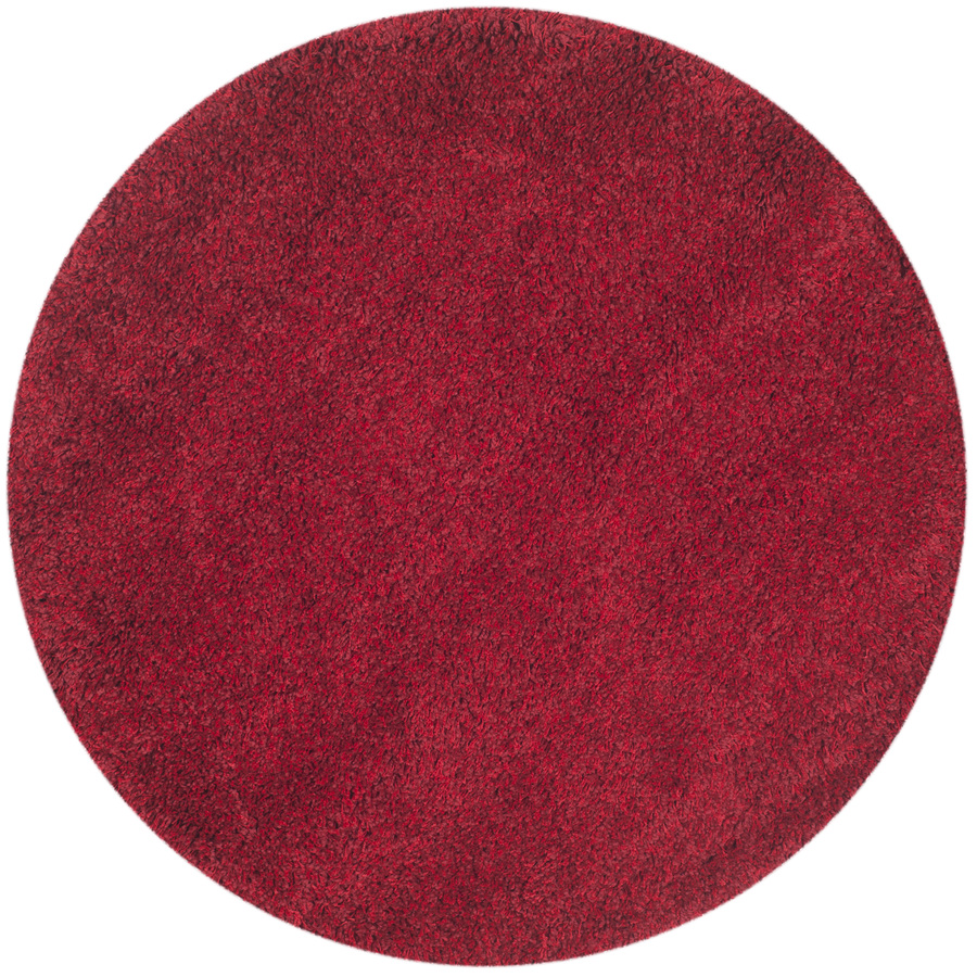 Safavieh California Shag 6 ft 7 in x 6 ft 7 in Round Red Solid Area Rug