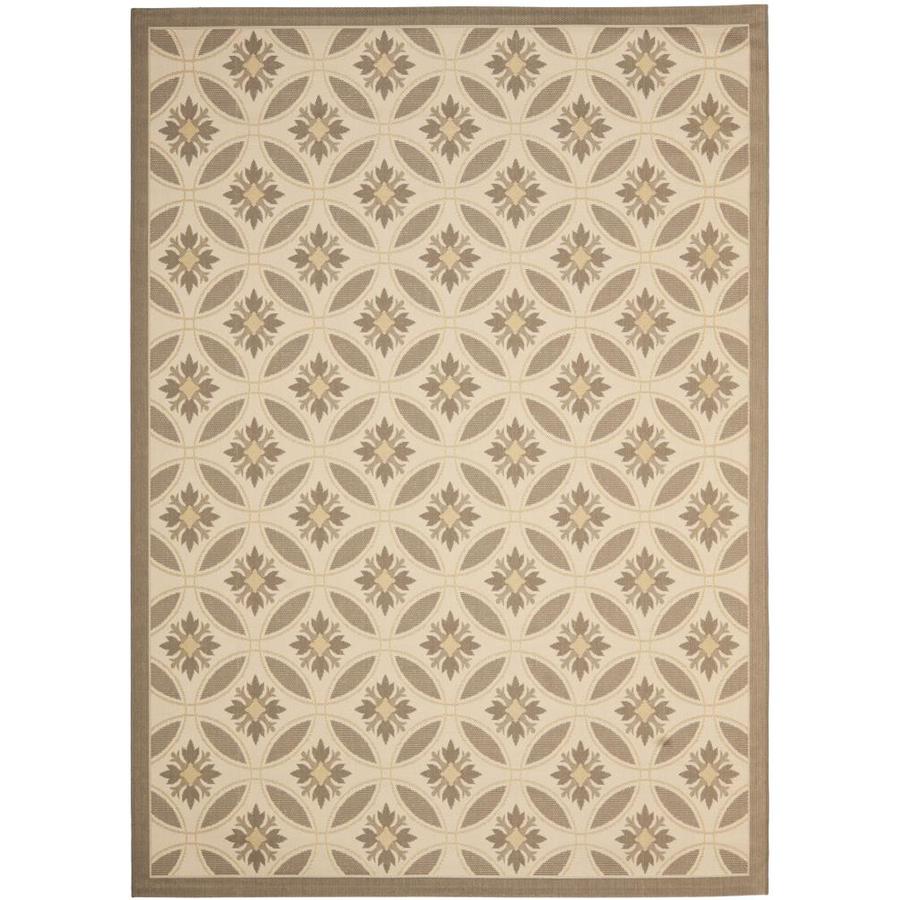 Safavieh Courtyard Beige and Dark Beig Rectangular Indoor and Outdoor Machine Made Area Rug (Common 8 x 10; Actual 96 in W x 134 in L x 0.58 ft Dia)