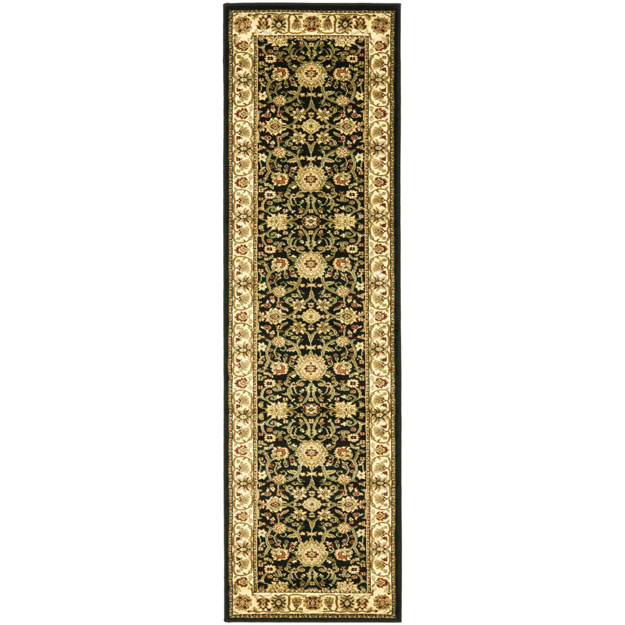 Safavieh Lyndhurst Black and Ivory Rectangular Indoor Machine Made Runner (Common 2 x 16; Actual 27 in W x 192 in L x 0.5 ft Dia)