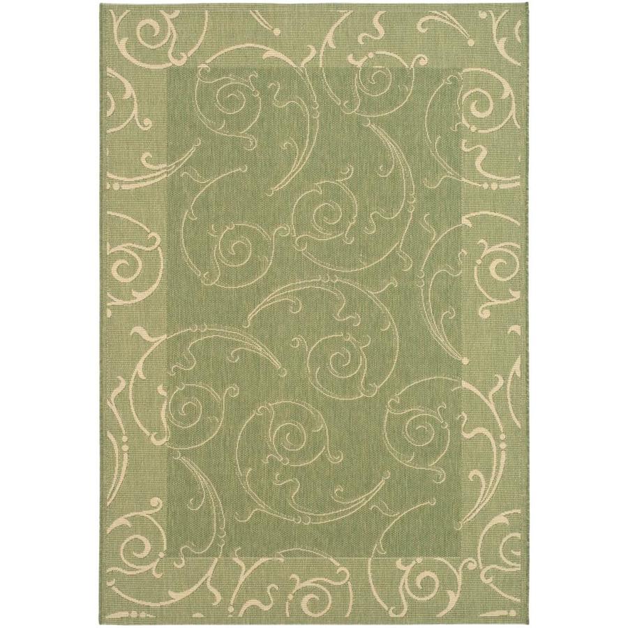 Safavieh Courtyard Olive and Natural Rectangular Indoor and Outdoor Machine Made Area Rug (Common 8 x 11; Actual 96 in W x 134 in L x 0.58 ft Dia)