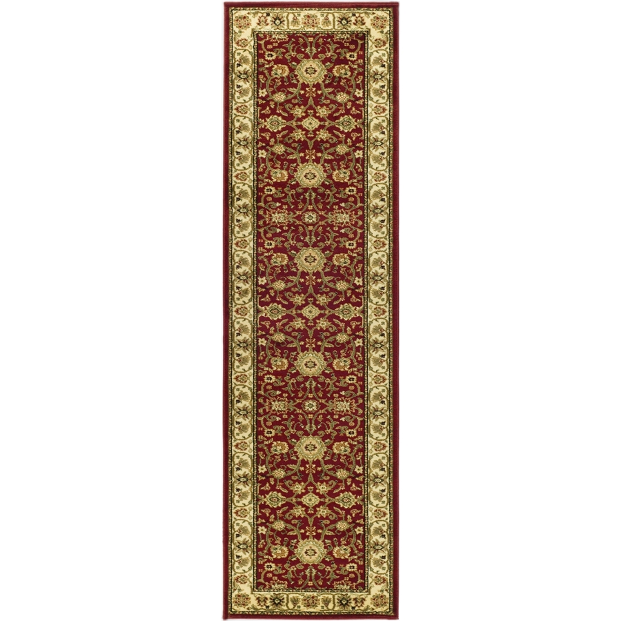 Safavieh Lyndhurst Red and Ivory Rectangular Indoor Machine Made Runner (Common 2 x 16; Actual 27 in W x 192 in L x 0.5 ft Dia)