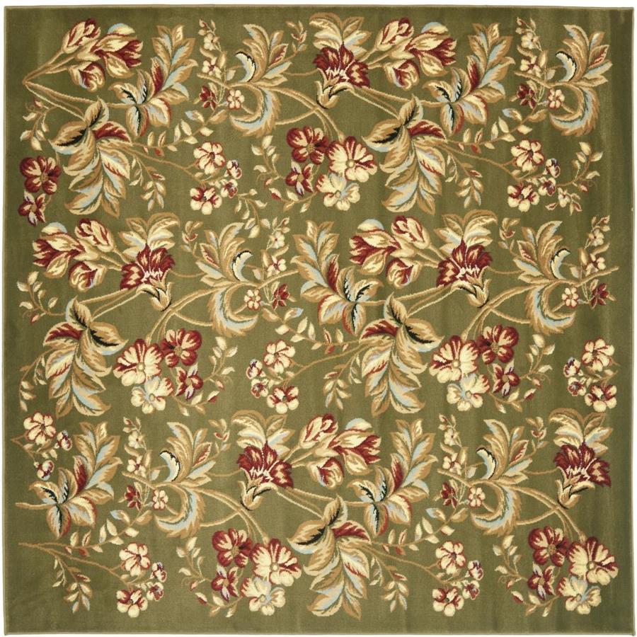 Safavieh Lyndhurst 7 ft x 7 ft Square Green Floral Area Rug