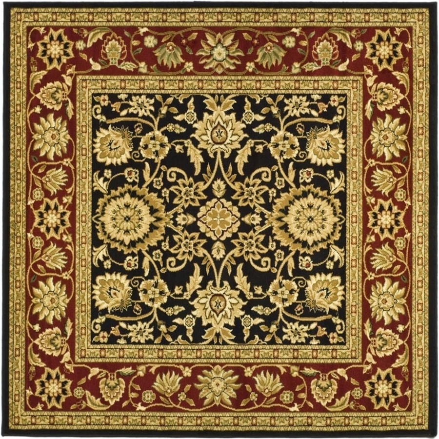 Safavieh Lyndhurst 8 ft x 8 ft Square Black Floral Area Rug