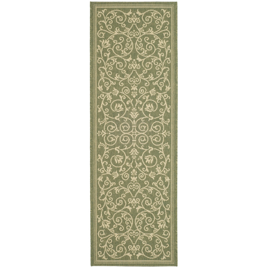 Safavieh Courtyard 2 ft 2 in W x 12 ft L Green Indoor/Outdoor Runner