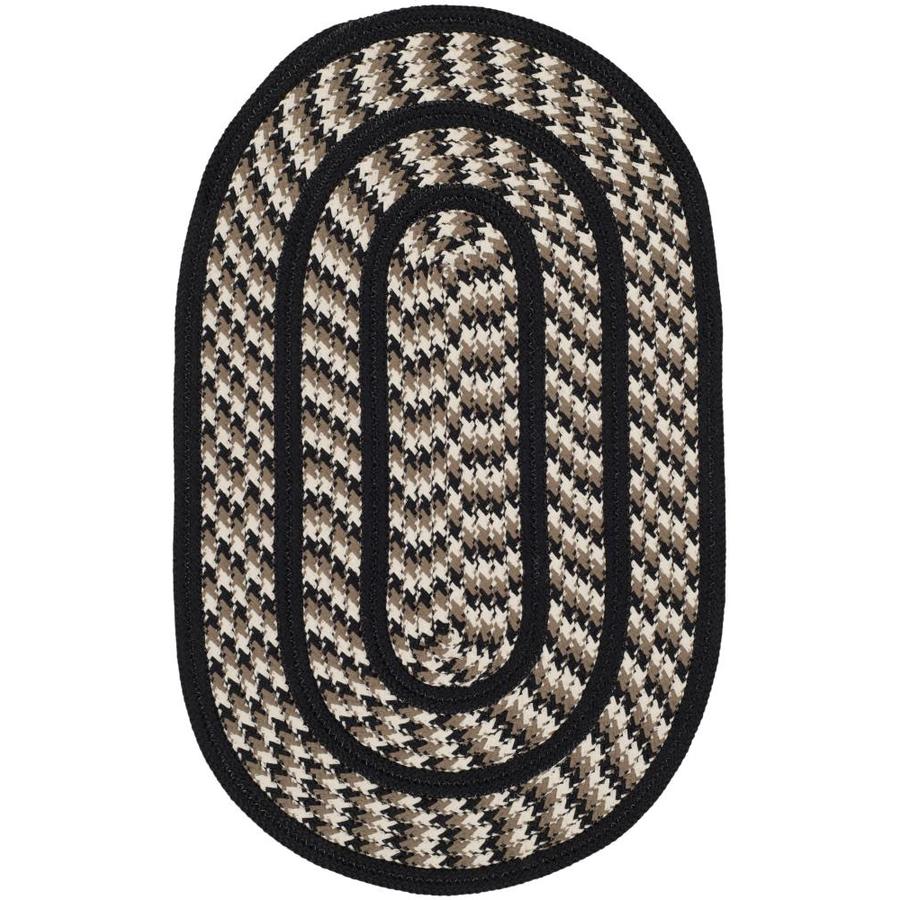 Safavieh Braided Ivory and Black Oval Indoor Braided Throw Rug (Common 2 x 4; Actual 30 in W x 48 in L x 0.33 ft Dia)