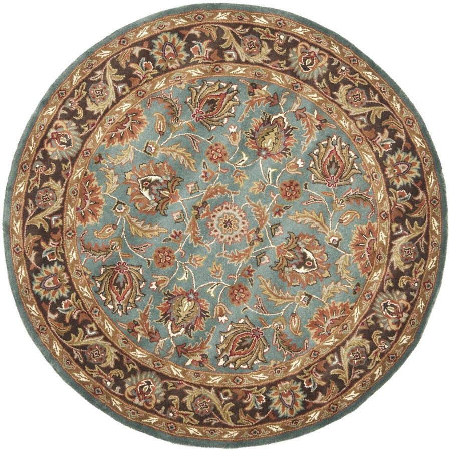 Safavieh Heritage Blue and Brown Round Indoor Tufted Area Rug (Common 8 x 8; Actual 96 in W x 96 in L x 0.67 ft Dia)
