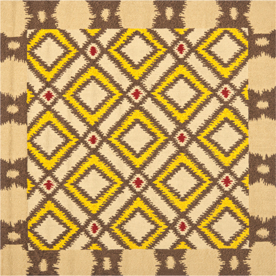 Safavieh Four Seasons Square Cream Geometric Indoor/Outdoor Woven Area Rug (Common 6 ft x 6 ft; Actual 6 ft x 6 ft)