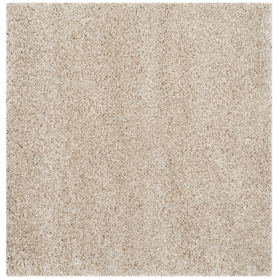 Safavieh Shag Beige Square Indoor Machine Made Area Rug (Common 8 x 8; Actual 102 in W x 102 in L x 0.58 ft Dia)