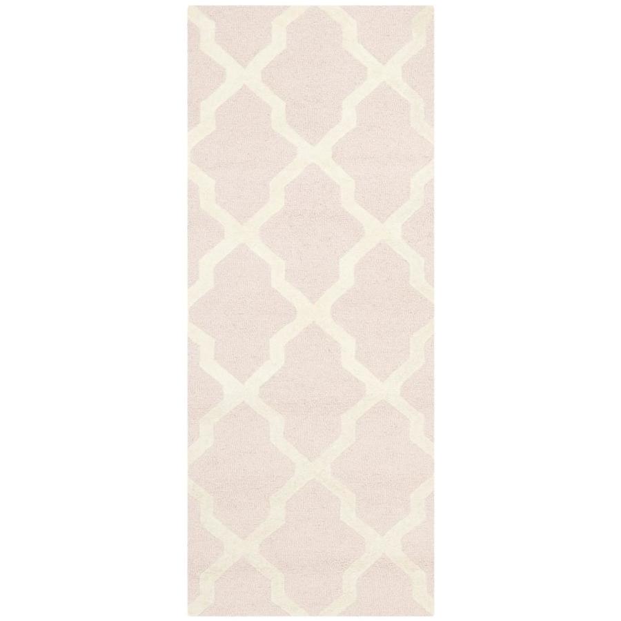 Safavieh Cambridge Light Pink and Ivory Rectangular Indoor Tufted Runner (Common 2 x 6; Actual 30 in W x 72 in L x 0.42 ft Dia)