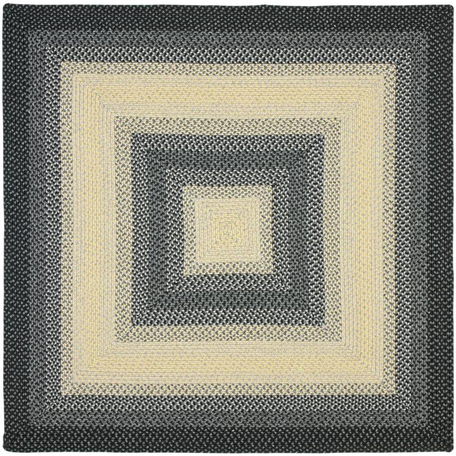Safavieh Braided Black and Multicolor Square Indoor and Outdoor Braided Area Rug (Common 6 x 6; Actual 72 in W x 72 in L x 0.42 ft Dia)