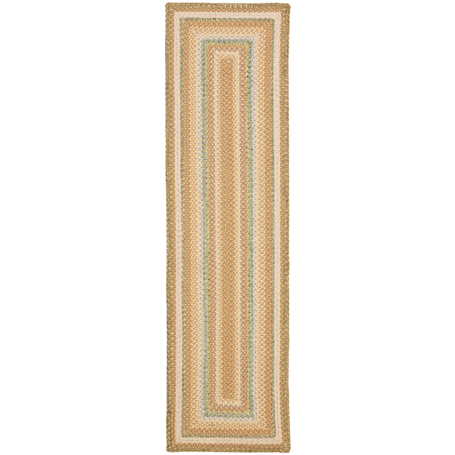 Safavieh Braided Tan and Multicolor Rectangular Indoor and Outdoor Braided Runner (Common 2 x 12; Actual 27 in W x 144 in L x 0.67 ft Dia)