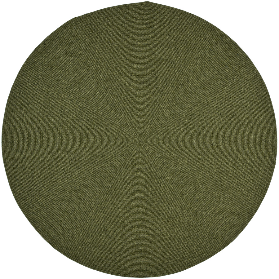 Safavieh Braided Green Round Indoor and Outdoor Braided Area Rug (Common 8 x 8; Actual 96 in W x 96 in L x 0.58 ft Dia)