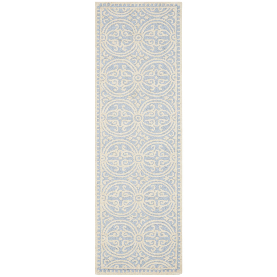 Safavieh Cambridge 2 ft 6 in W x 12 ft L Blue Wool Runner