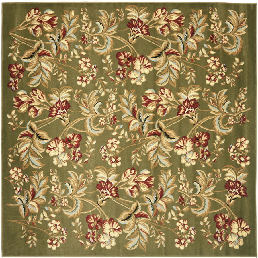 Safavieh Lyndhurst 8 ft x 8 ft Square Green Floral Area Rug