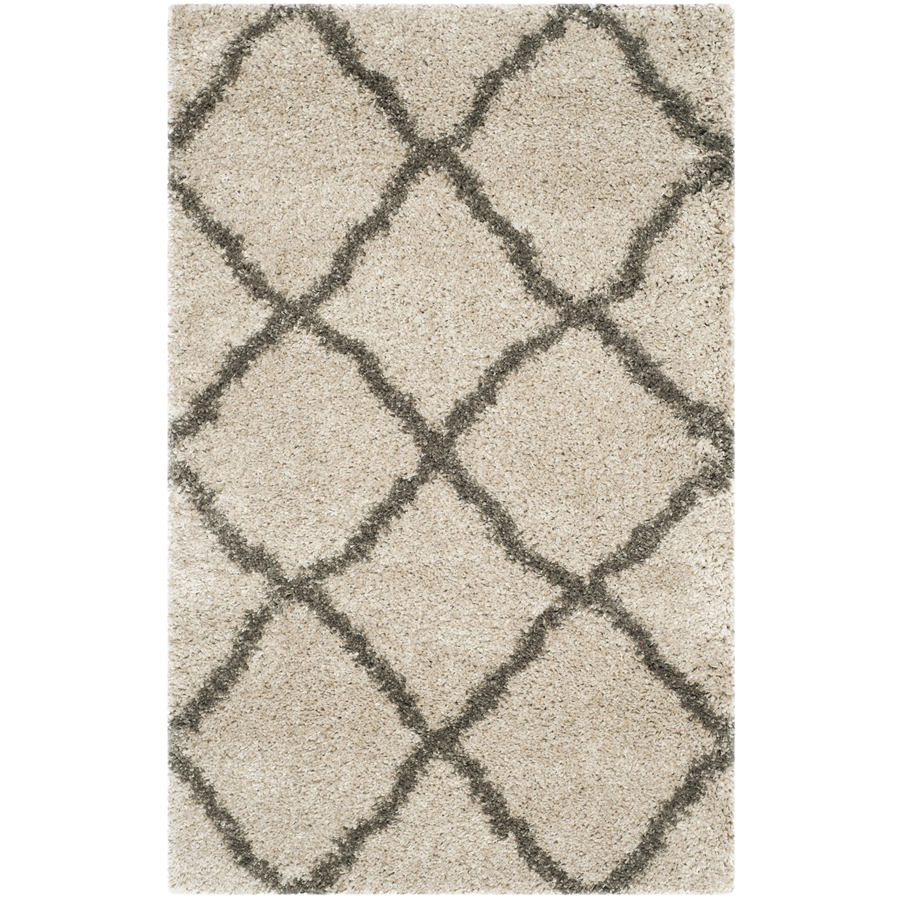 Safavieh Belize Shag Taupe and Grey Rectangular Indoor Machine Made Area Rug (Common 4 x 6; Actual 48 in W x 72 in L x 0.5 ft Dia)