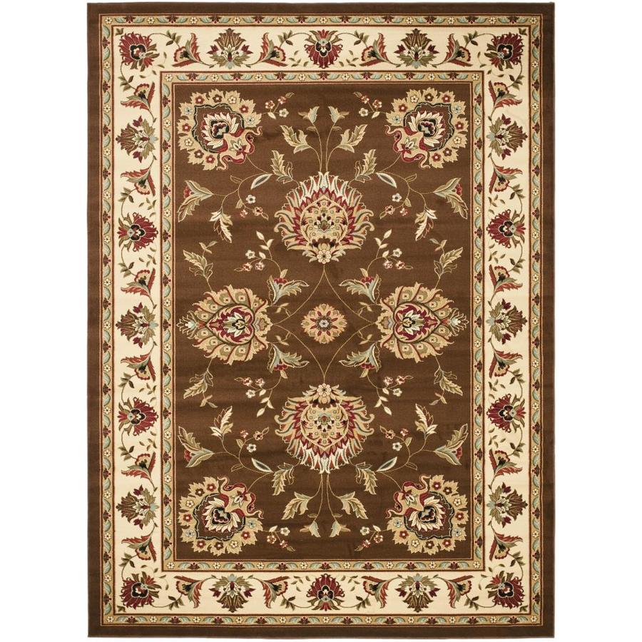 Safavieh Lyndhurst Ivory and Brown Rectangular Indoor Machine Made Area Rug (Common 8 x 10; Actual 96 in W x 132 in L x 0.58 ft Dia)