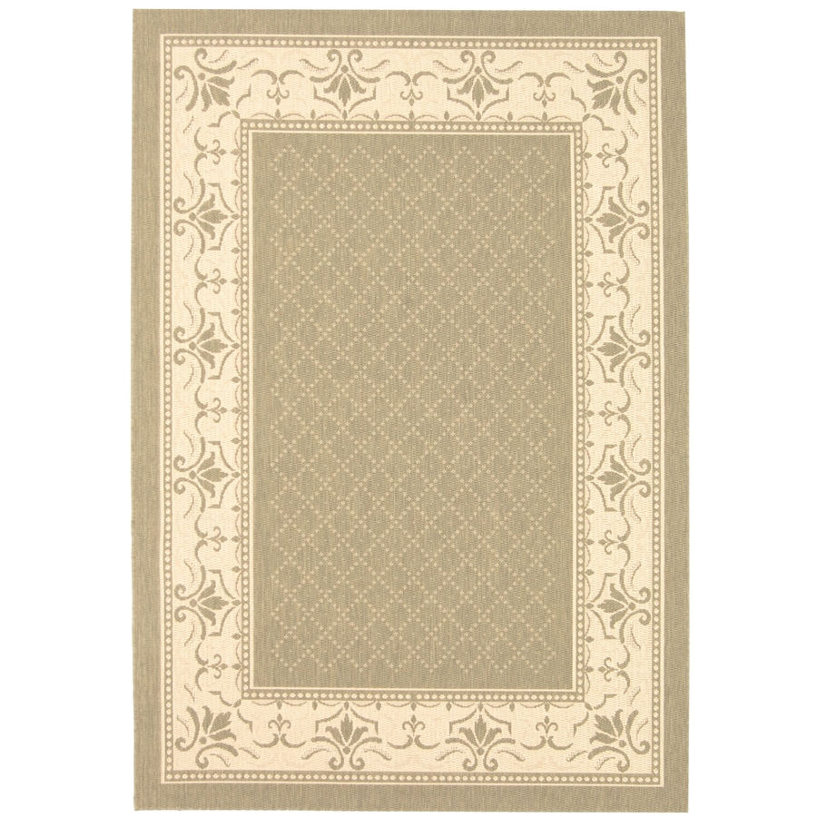 Safavieh Courtyard Olive and Natural Rectangular Indoor and Outdoor Machine Made Area Rug (Common 6 x 9; Actual 79 in W x 114 in L x 0.42 ft Dia)