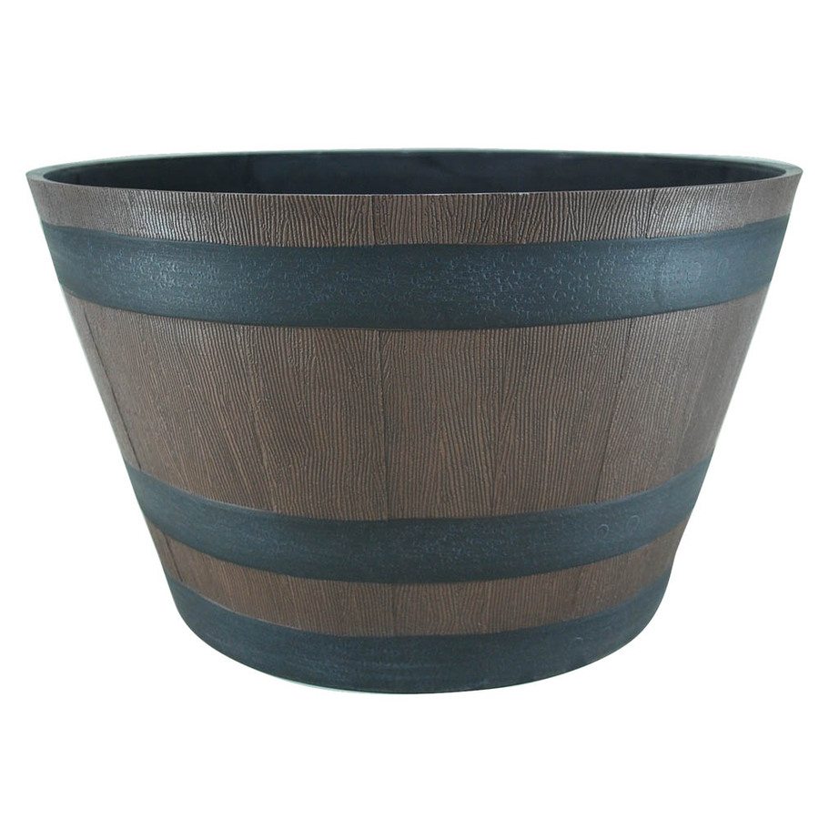 Garden Treasures 12.2 in H x 20.47 in W x 20.47 in D Walnut Indoor/Outdoor Planter