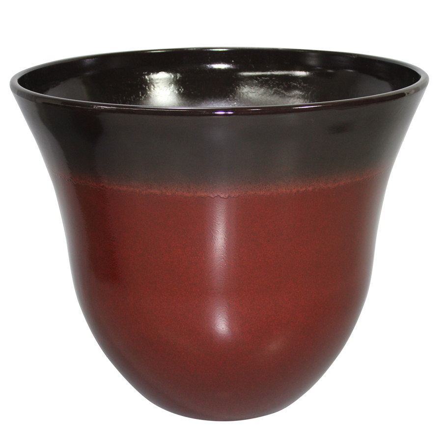 allen + roth 12.44 in H x 15 in W x 15 in D Red/Brown Indoor/Outdoor Planter