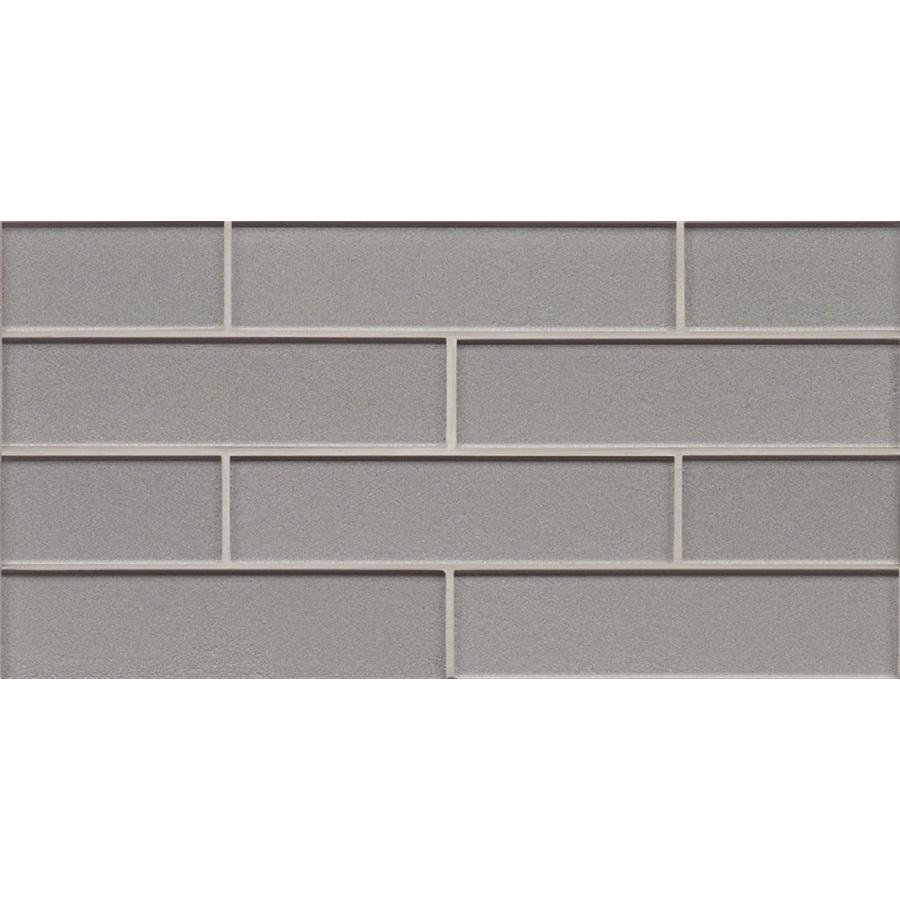 Bedrosians Manhattan Platinum Glass Mosaic Subway Indoor/Outdoor Wall Tile (Common 8 in x 16 in; Actual 8 in x 16 in)