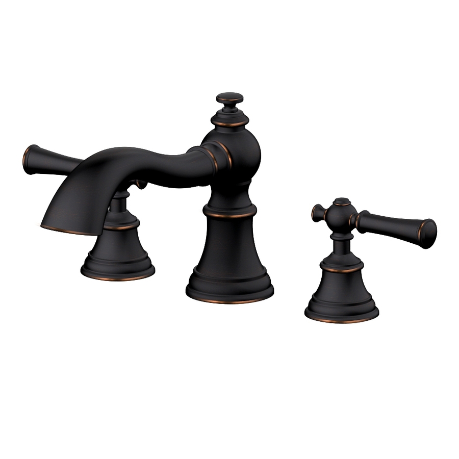 AquaSource Glyndon Oil Rubbed Bronze 2 Handle Adjustable Deck Mount Bathtub Faucet