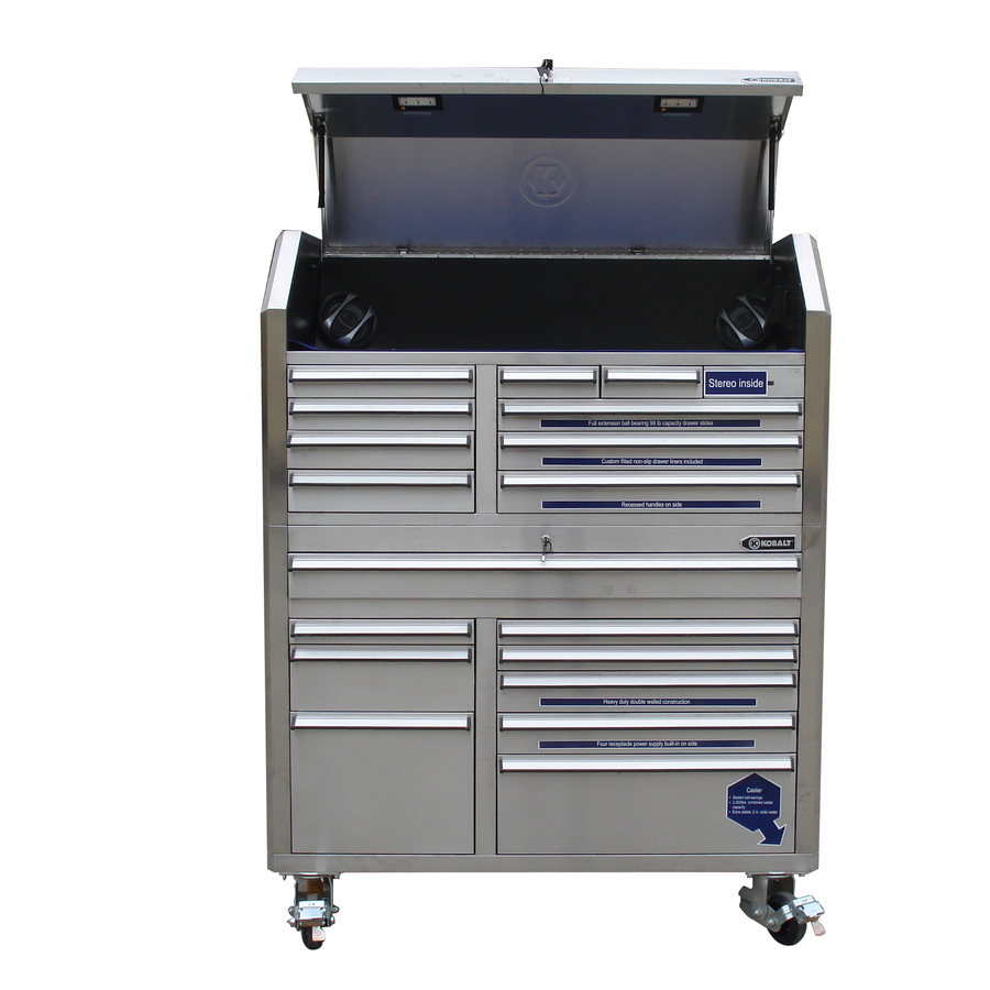 Shop Kobalt 18 Drawer 53 in Stainless Steel Tool Chest at Lowes