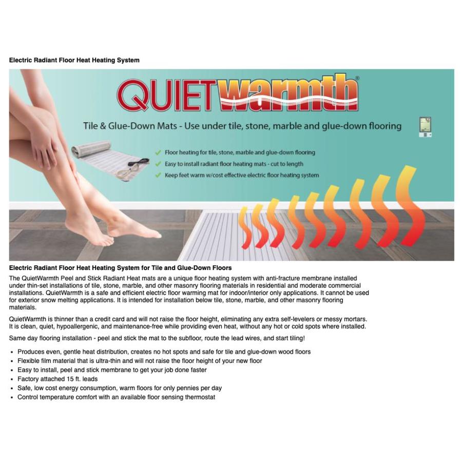 Quietwarmth 18 In X 60 Light Gray 120 Volt Underfloor Heating Mat The Department At Lowes 120 Volt Underfloor Heating Mat