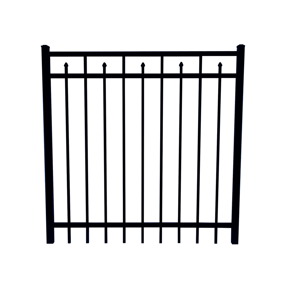 Boundary 54 in x 48 in Black Aluminum Fence Gate