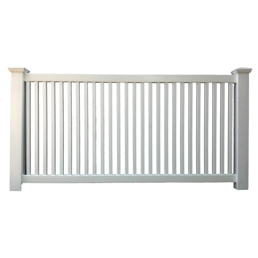 Boundary Delaware 4 ft x 8 ft White Stockade Picket Vinyl Fence Panel