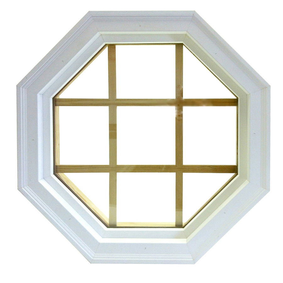 AWSCO 22 in x 22 in Raw White Pine Double Pane Octagon Replacement Fixed Octagon Window