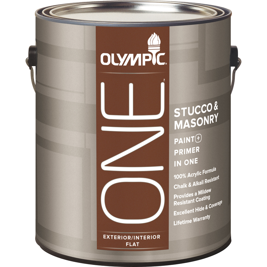 Olympic ONE White Flat Latex Interior/Exterior Paint (Actual Net Contents 124 fl oz)