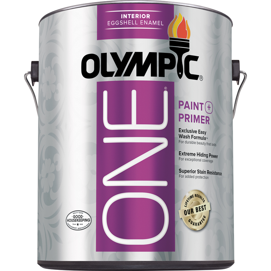 Olympic ONE One 124 fl oz Interior Eggshell White Latex Base Paint and Primer in One with Mildew Resistant Finish