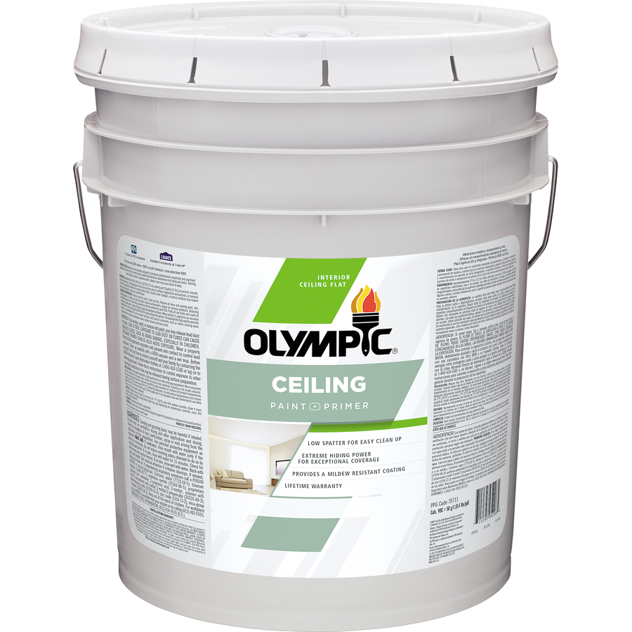 Olympic ONE 619 fl oz Interior Ceiling True White, Tintable Latex Base Paint and Primer in One with Mildew Resistant Finish