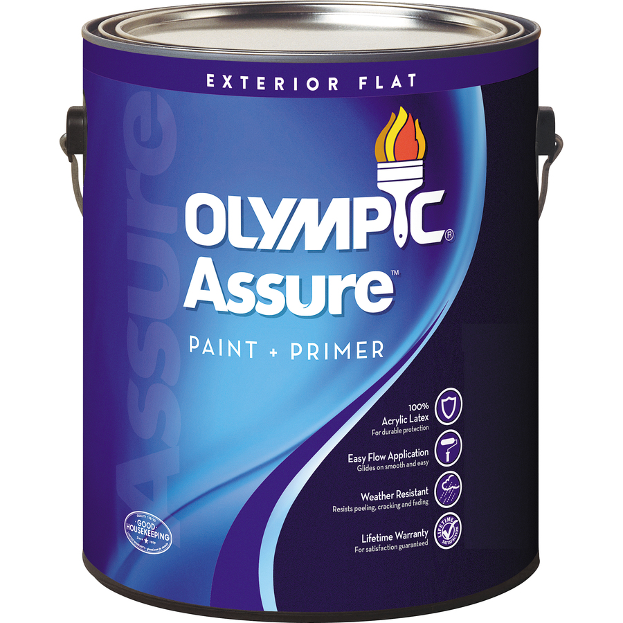 Olympic 124 fl oz Exterior Flat White Latex Base Paint with Mildew Resistant Finish