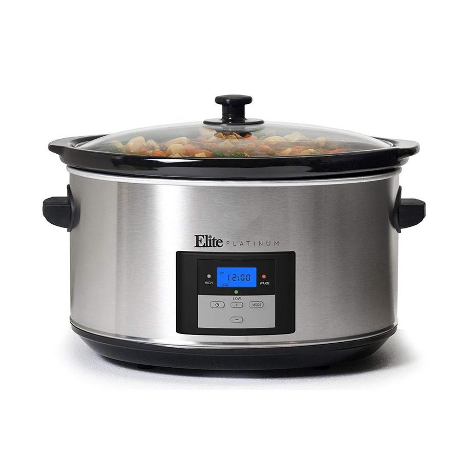 Elite Platinum 8.5-Quart Stainless Steel Round Slow Cooker in Chrome | MST-900D