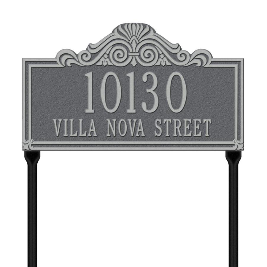 Whitehall 26.5 in x 16.5 in Villa Nova Standard Lawn Two Line Pewter Silver Plaque