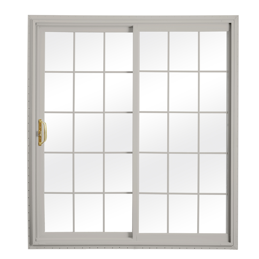 ReliaBilt 332 Series 70.75 in Grilles Between the Glass Vinyl Sliding Patio Door with Screen