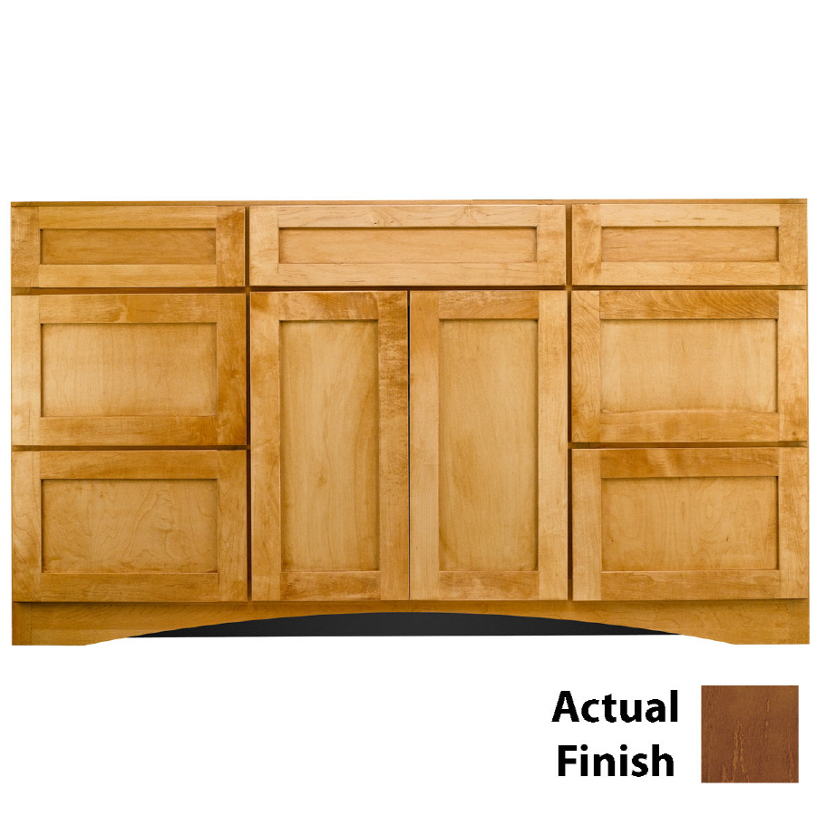 KraftMaid Cottage 48 in x 21 7/8 in Cognac Casual Bathroom Vanity