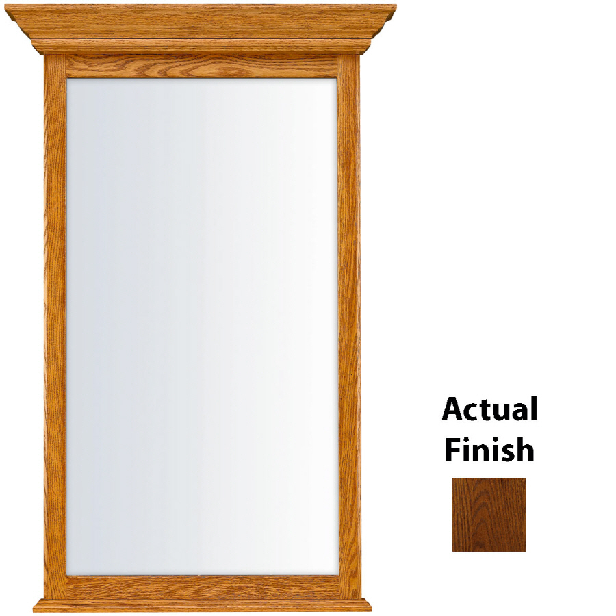 KraftMaid 40 3/4 in H x 25 1/2 in W Traditional Collection Cognac Rectangular Bathroom Mirror