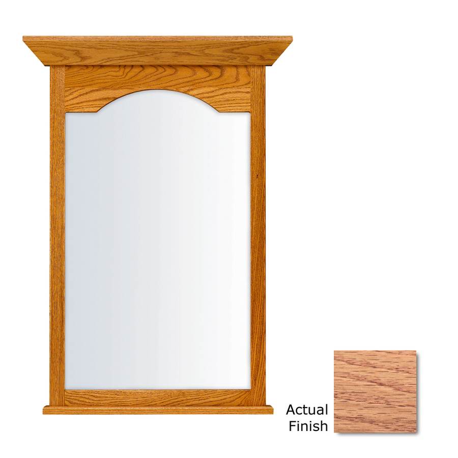 KraftMaid 40 3/4 in H x 25 1/2 in W Cottage Collection Honey Spice Mocha Highlight Rectangular Bathroom Mirror