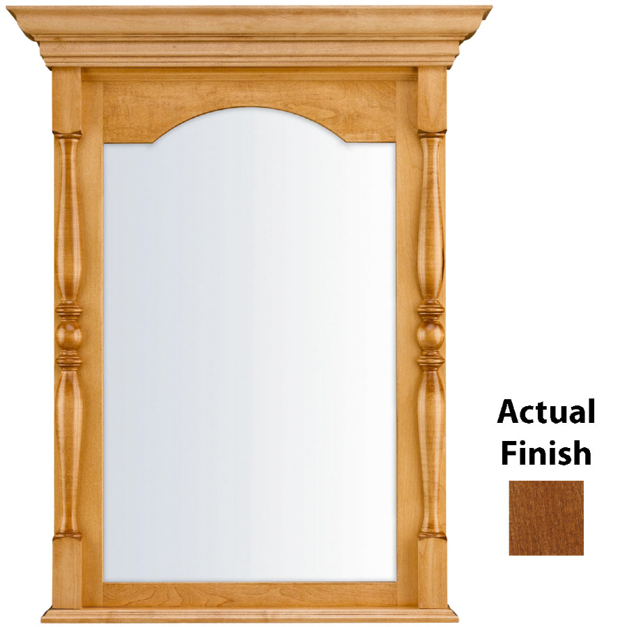 KraftMaid 37 in H x 29 in W Classic Collection Chestnut Rectangular Bathroom Mirror