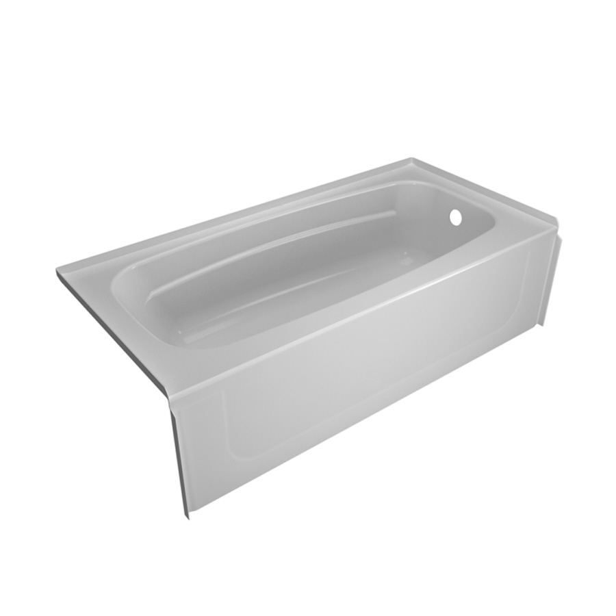 Aqua Glass 60 in x 30 in White Bathtub