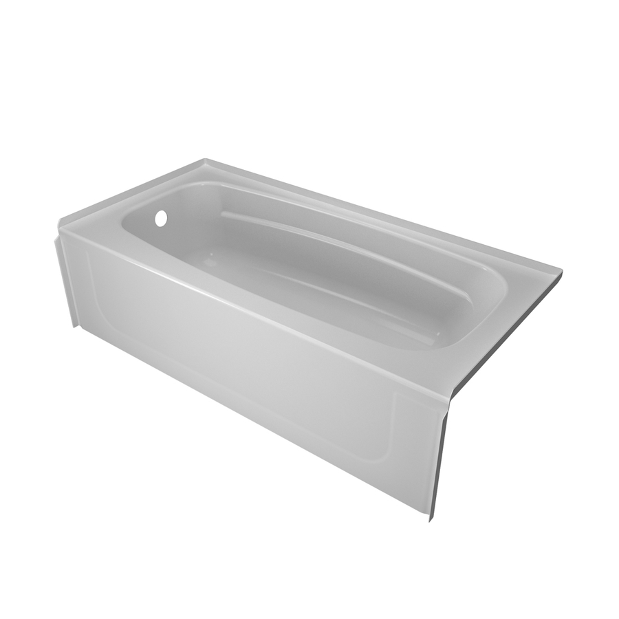 Peerless 60 in x 30 in Selva High Gloss White Rectangular Skirted Bathtub with Left Hand Drain