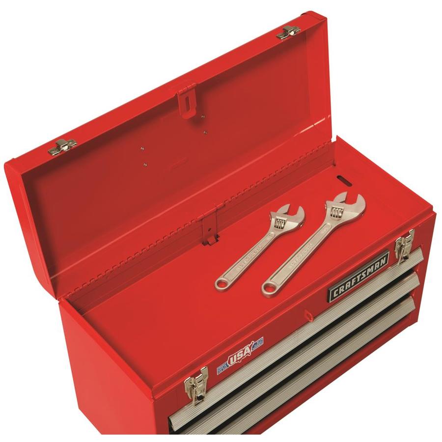 Craftsman Portable Tool Box 20 5 In 3 Drawer Red Steel Lockable Tool