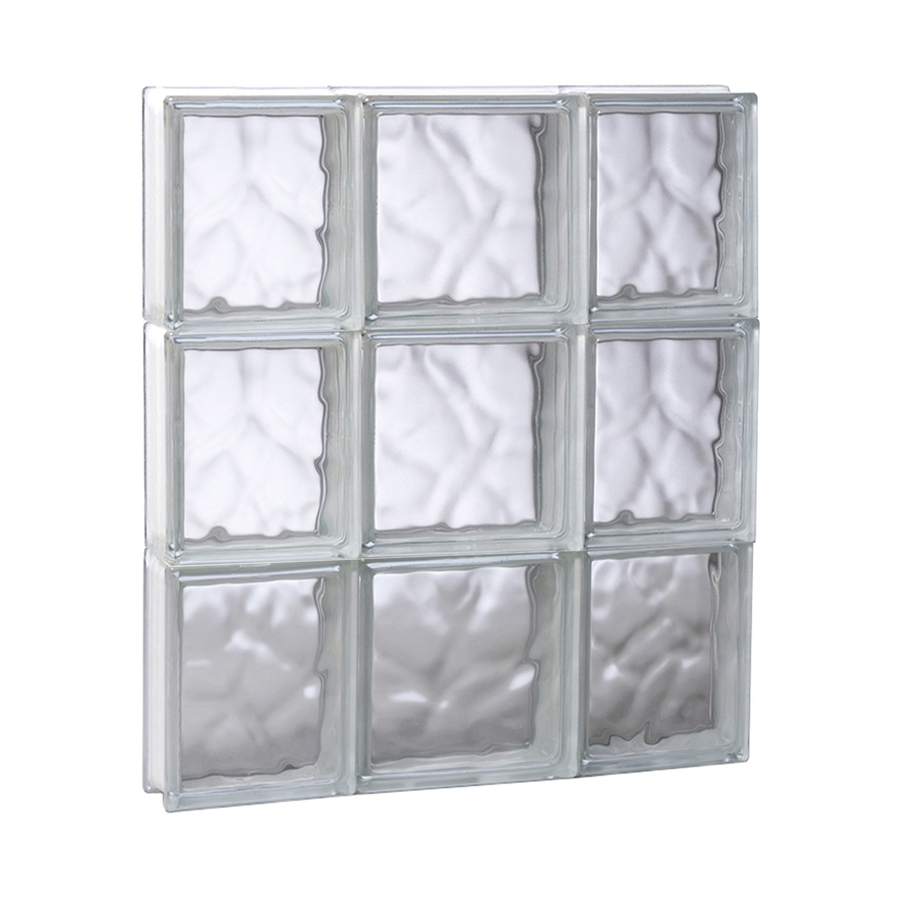 REDI2SET 19 3/4 in x 23 3/4 in Wavy Pattern Series Frameless Replacement Glass Block Window