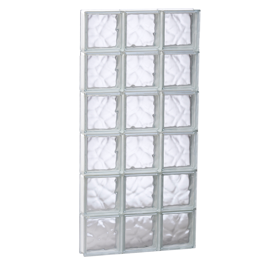 REDI2SET 23 3/4 in x 47 in Wavy Pattern Series Frameless Replacement Glass Block Window