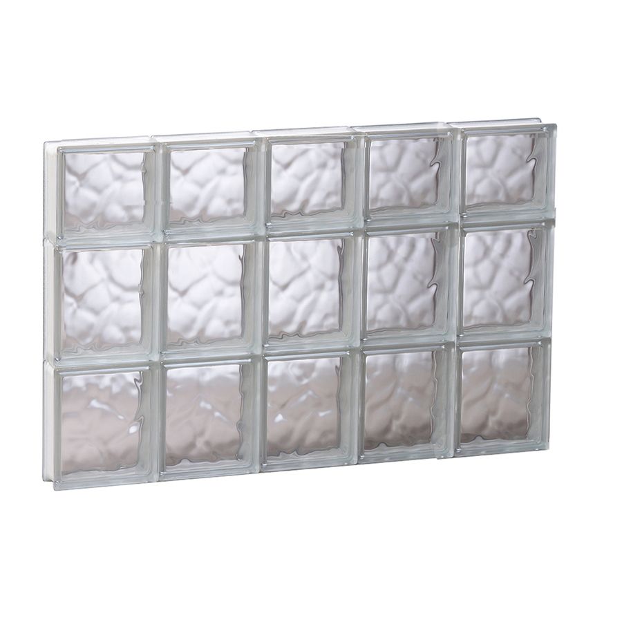 REDI2SET Wavy Glass Pattern Frameless Replacement Glass Block Window (Rough Opening 29.25 in x 21.75 in; Actual 28.75 in x 21.25 in)