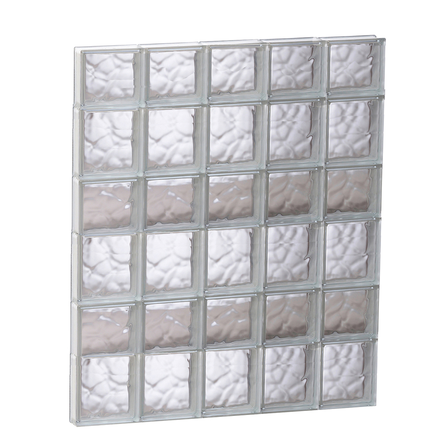 REDI2SET Wavy Glass Pattern Frameless Replacement Glass Block Window (Rough Opening 29.25 in x 41 in; Actual 28.75 in x 40.5 in)